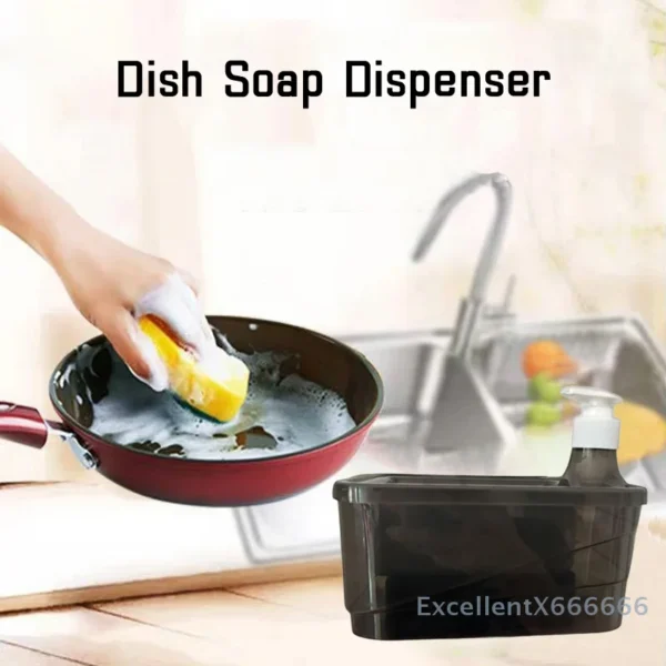 2-in-1 Liquid Soap Dispenser With Dishwashing Brush Hand Soap Dispenser Automatic Soap Dispenser And Scrubber Holder With Sponge